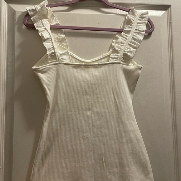 White Ruffle Strap Top - Picture 2 of 3